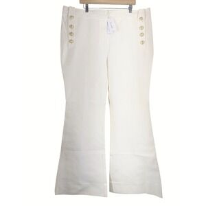 Derek Lam 10 Crosby Sailor Pants Women's 20 Soft White High Rise Flare NWT Cream